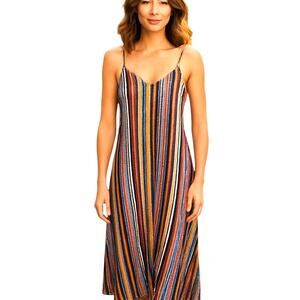 Shein Large Women's Long Striped Sleeveless Sun Dress Miss Size 12 14 L